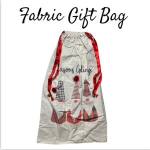 NWT Aspen Christmas Holiday Canvas Fabric Drawstring Gift Sack